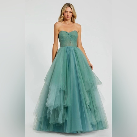 Mac Duggal 20772 NWT Gathered Strapless Sweetheart Neckline A-line Gown - Picture 1 of 5